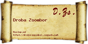 Droba Zsombor névjegykártya